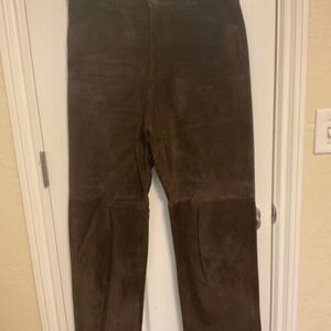 Vintage Wilke-Rodriguez 100% Brown Suede Pants, Lined, Stove-Pipe Leg – Sz 30